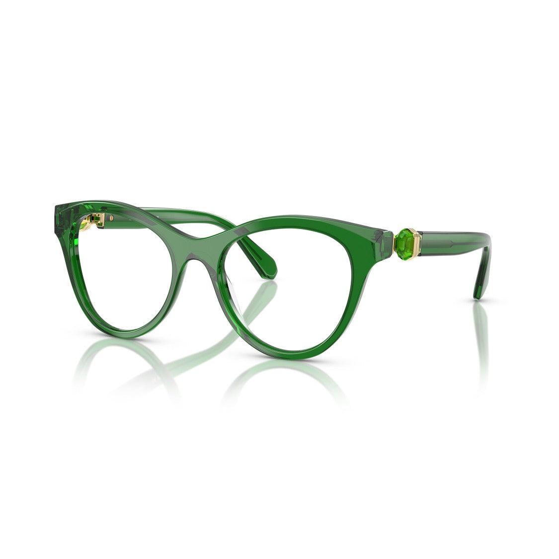 Swarovski Cat-Eye Sunglasses With Tortoiseshell Acetate Frame And Gold Accents