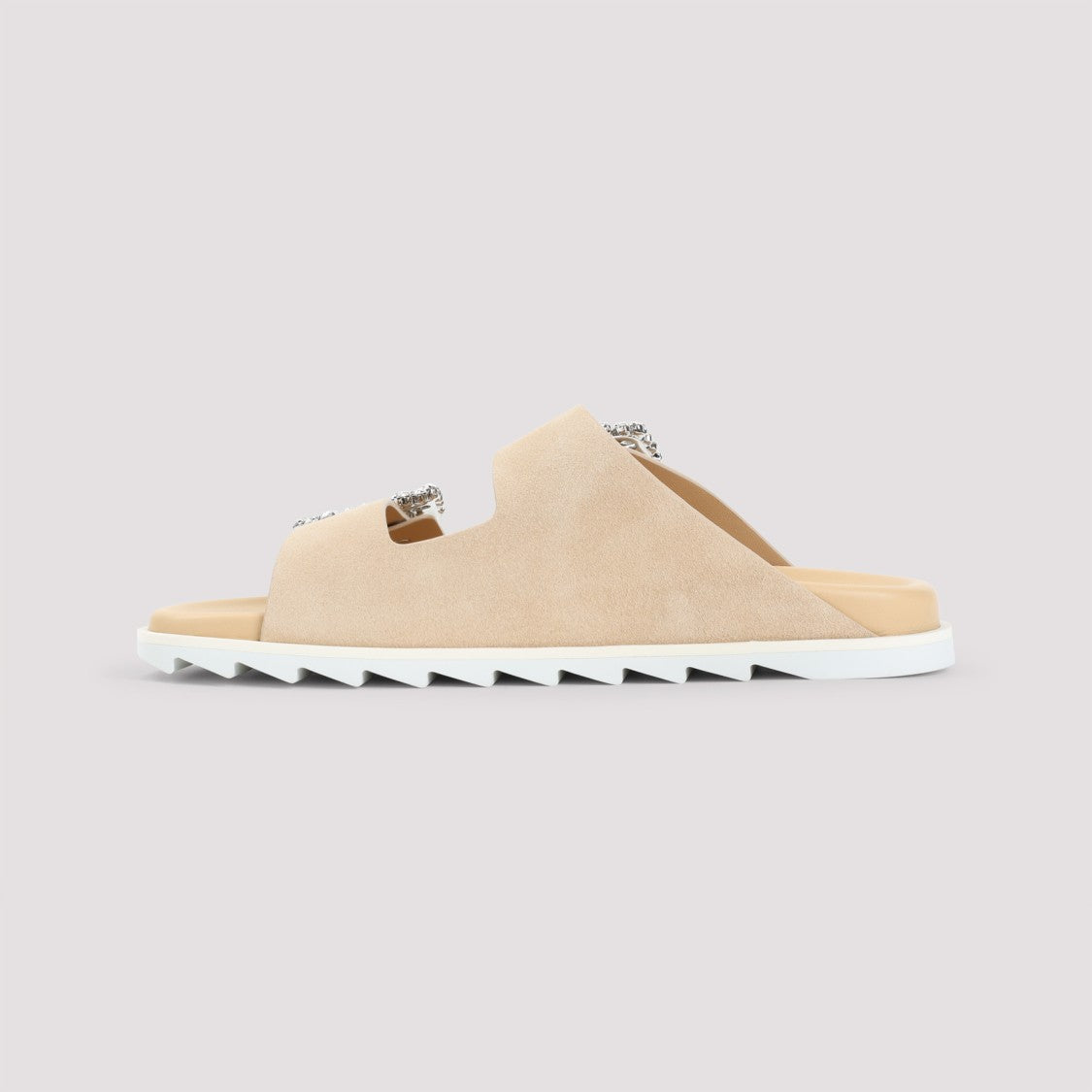 Roger Vivier Embellished Suede Sandals With Rubber Sole