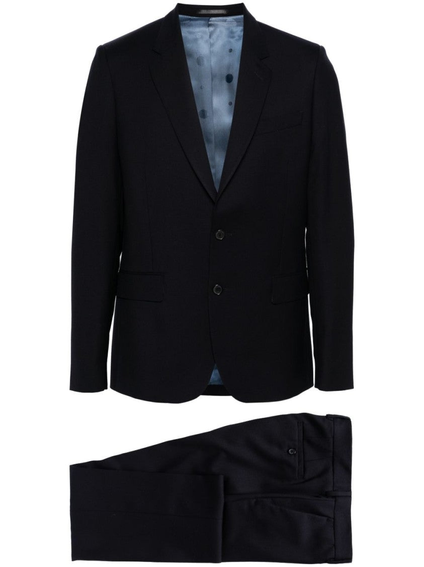 Paul Smith Two-Piece Blue Wool Suit With Structured Blazer