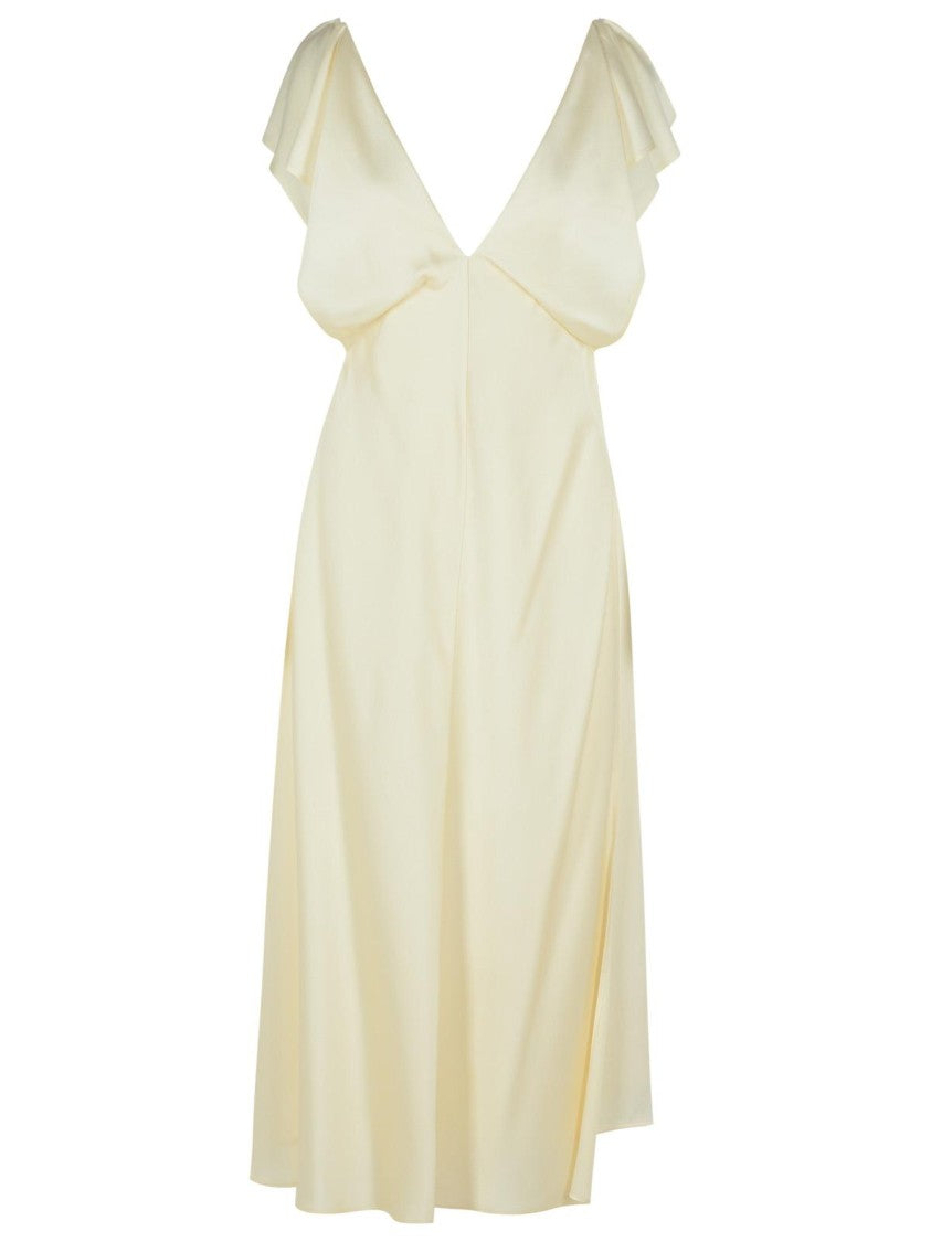 Jil Sander Ivory Viscose Blend Dress