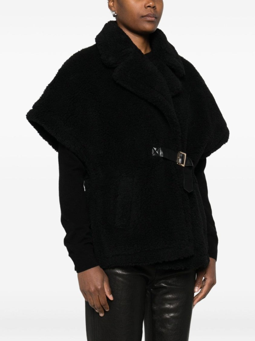 Blugirl Knitwear Black Jacket With Plush Texture