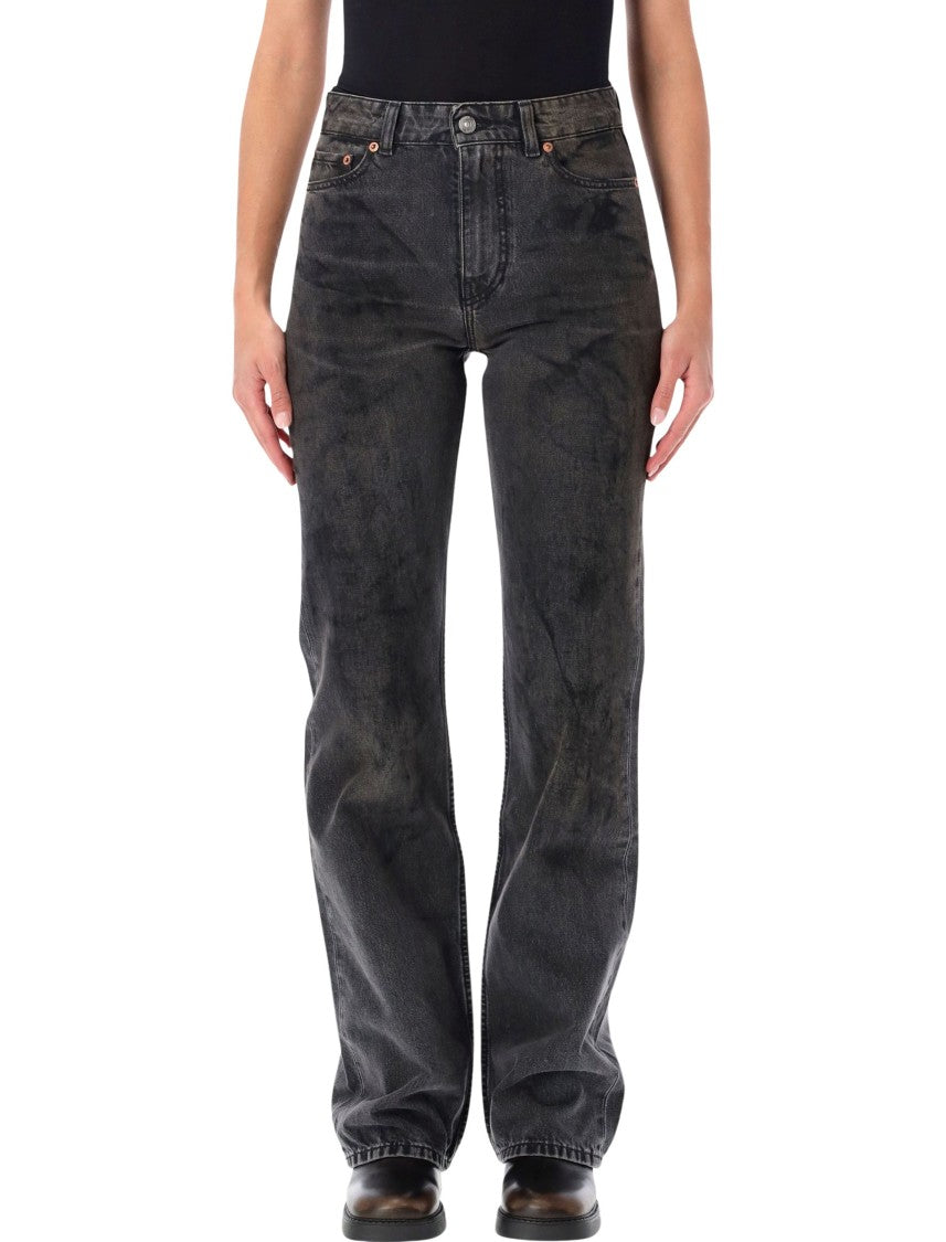Our Legacy Faded Distressed Boot-Cut Jeans