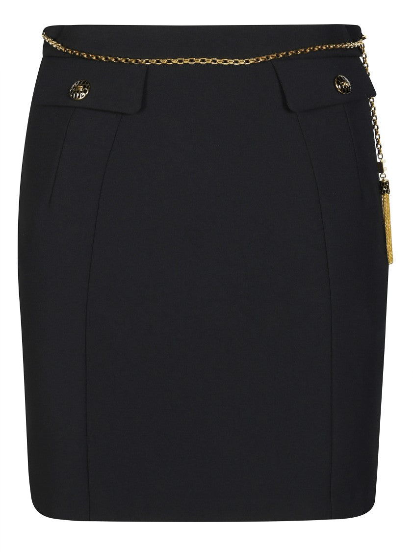 Elisabetta Franchi Straight-Cut Mini Skirt With Structured Silhouette