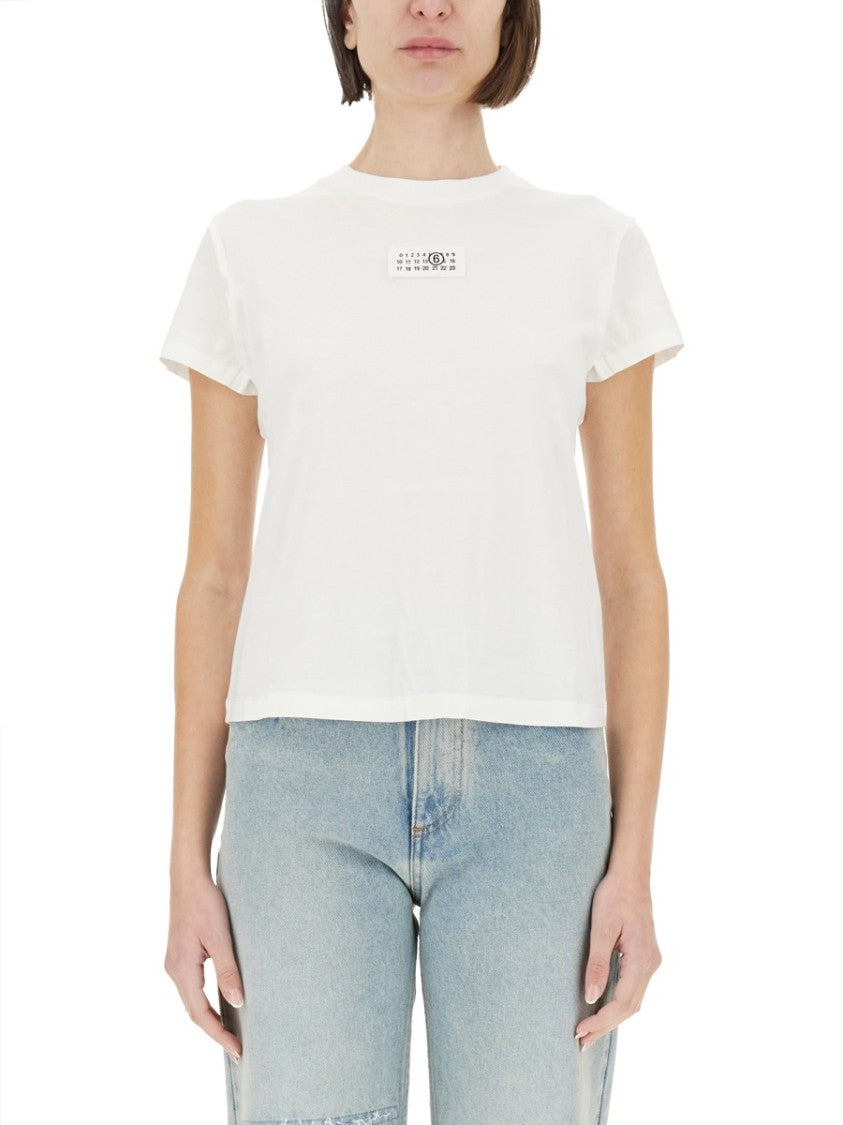 Mm6 By Maison Margiela Relaxed Fit White Cotton T-Shirt