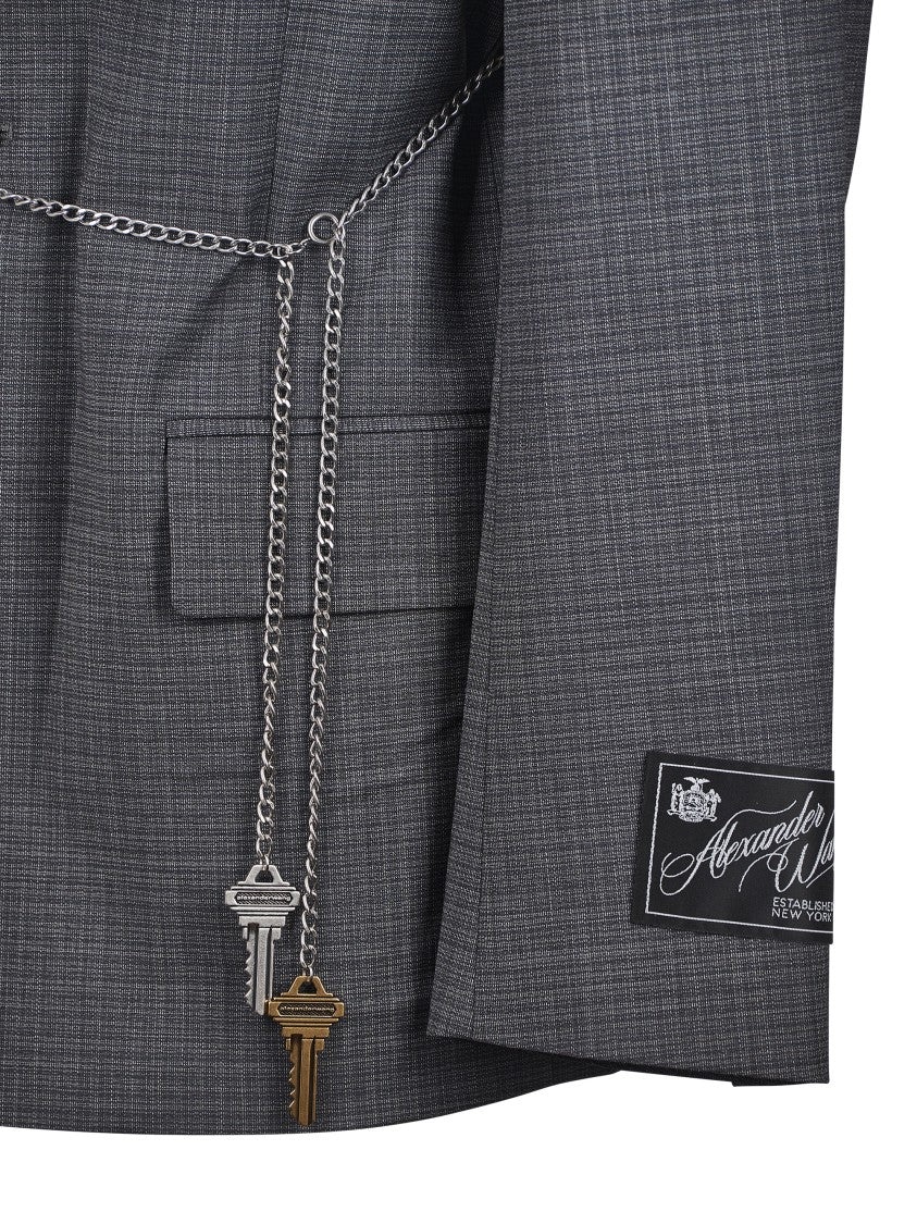 Alexander Wang Tailored Blazer With Chain Belt And Check Pattern