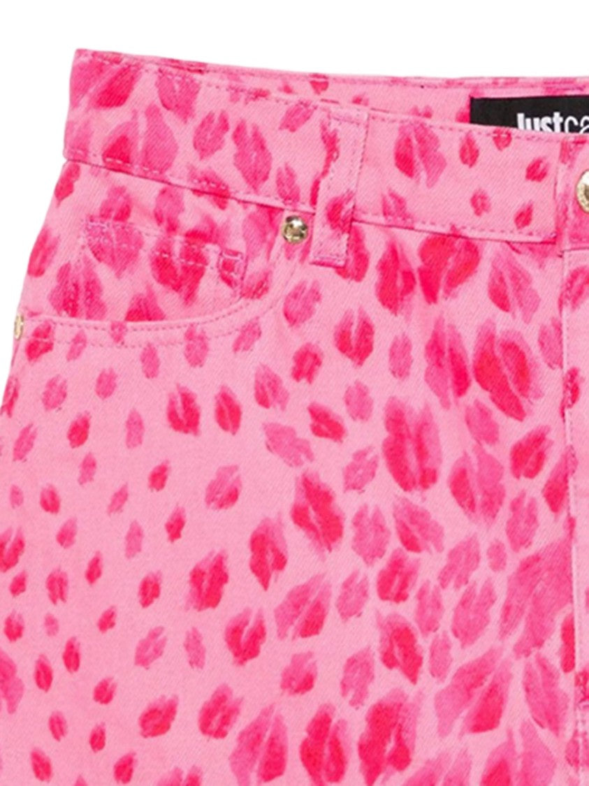 Just Cavalli Vibrant All-Over Printed Cotton Mini Skirt