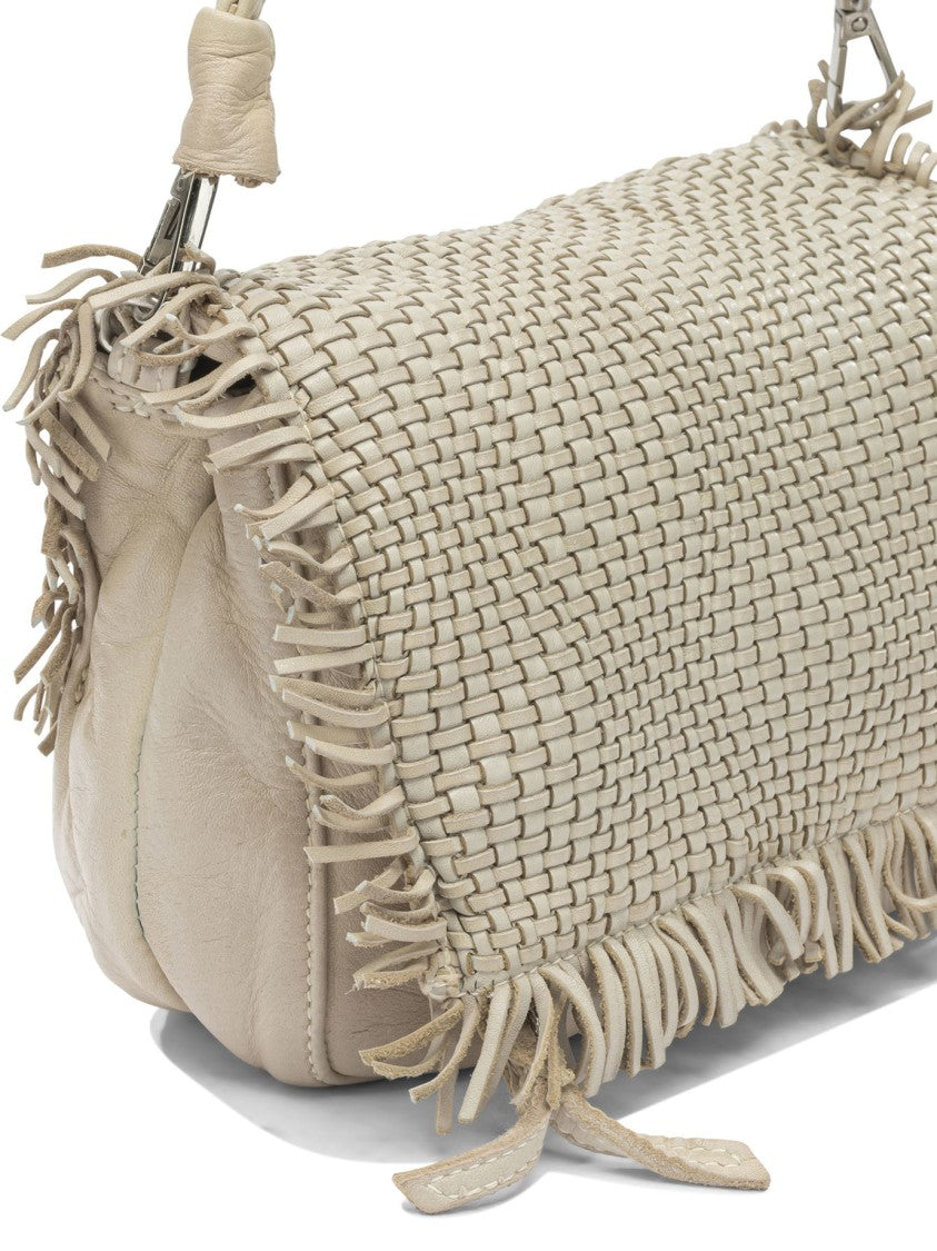 Giancarlo Nevola Compact Woven Leather Shoulder Bag With Detachable Strap