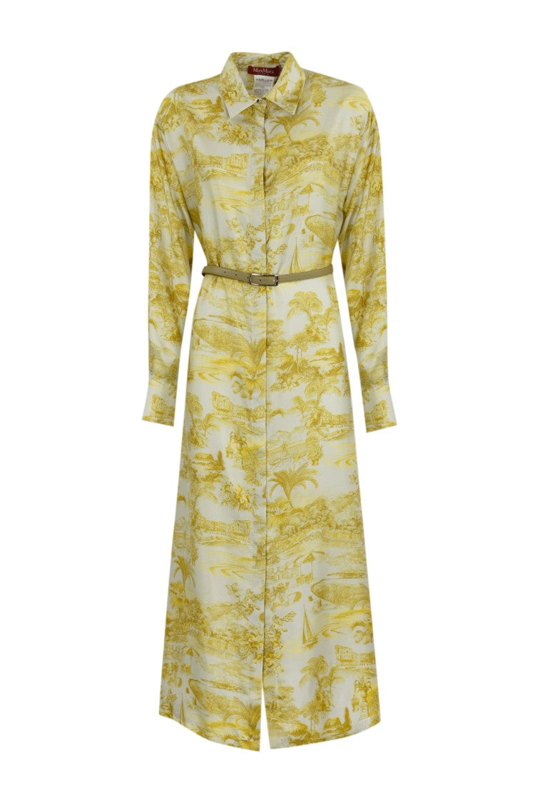Max Mara Classic Shirt Dress With Yellow Toile Print
