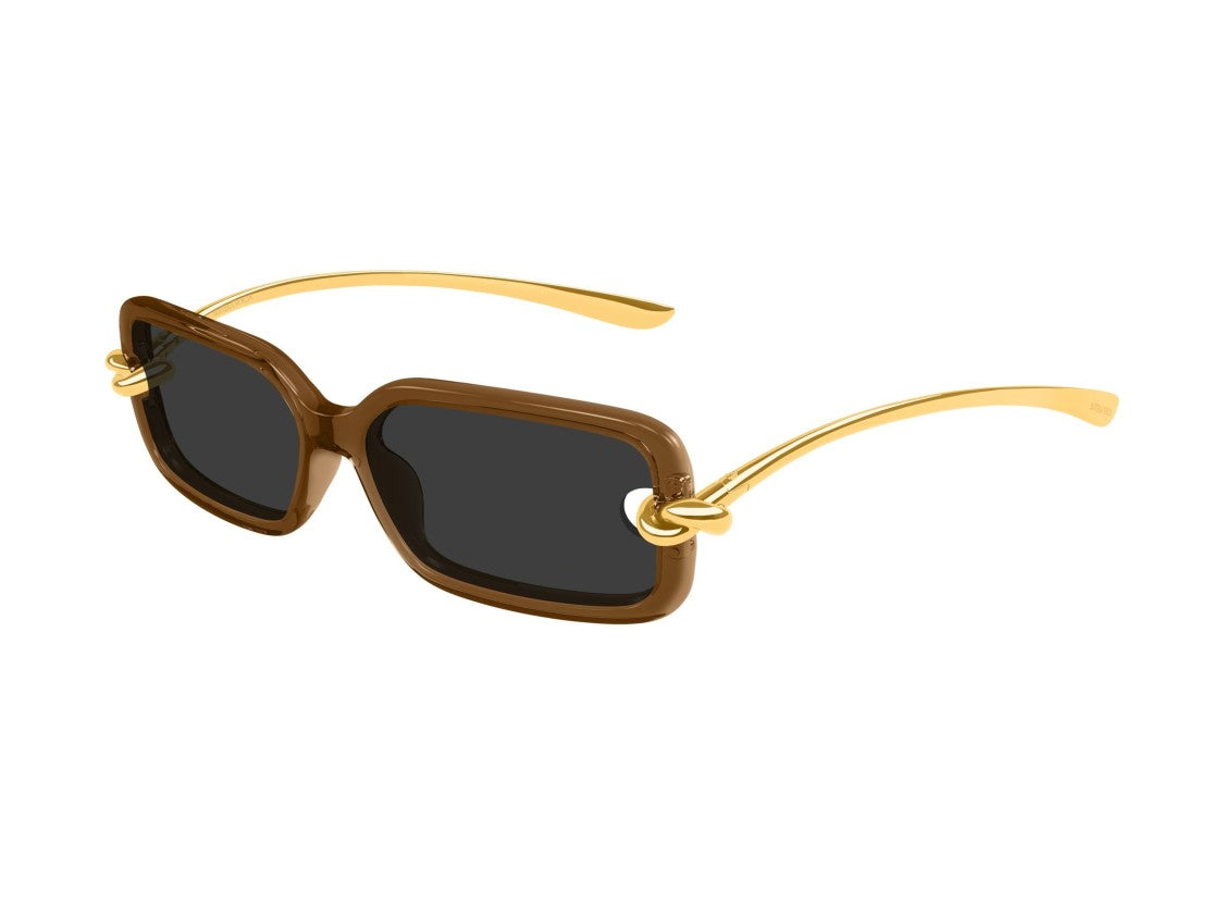 Bottega Veneta Gold Bv1439s Knot Oversized Square Sunglasses