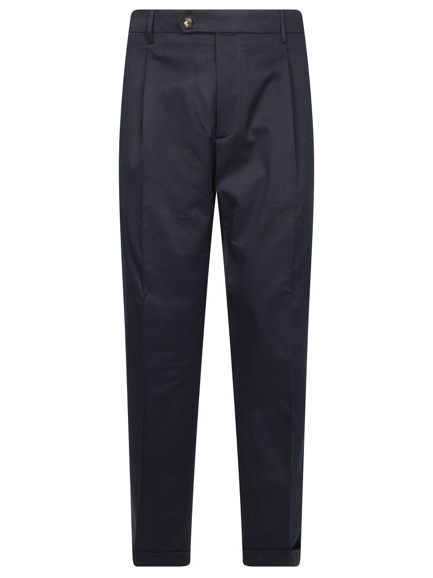 Berwich Blue Relaxed Fit Nos Tapered Trousers