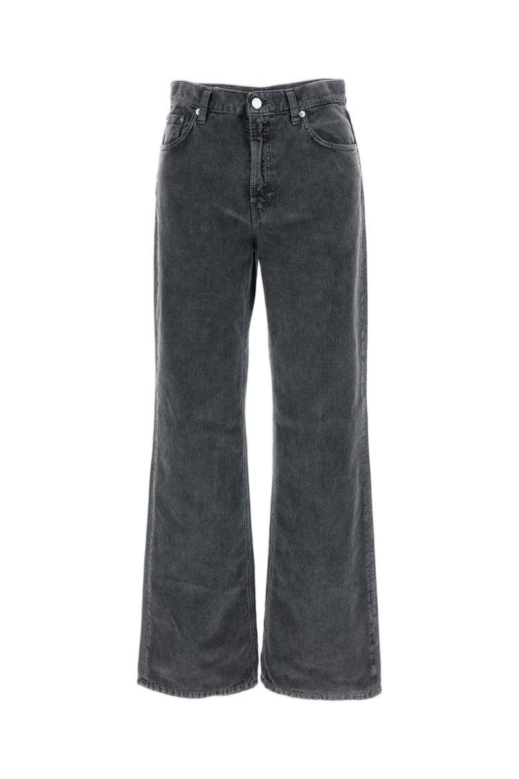 Haikure Ribbed Cotton Velvet Wide-Leg Trousers With Classic Five-Pocket Style