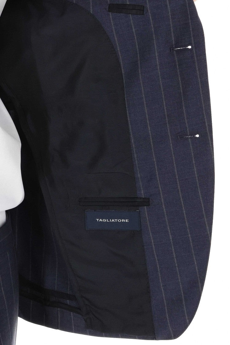 Tagliatore Pinstripe Wool Comfort Dress Line Vesuvio