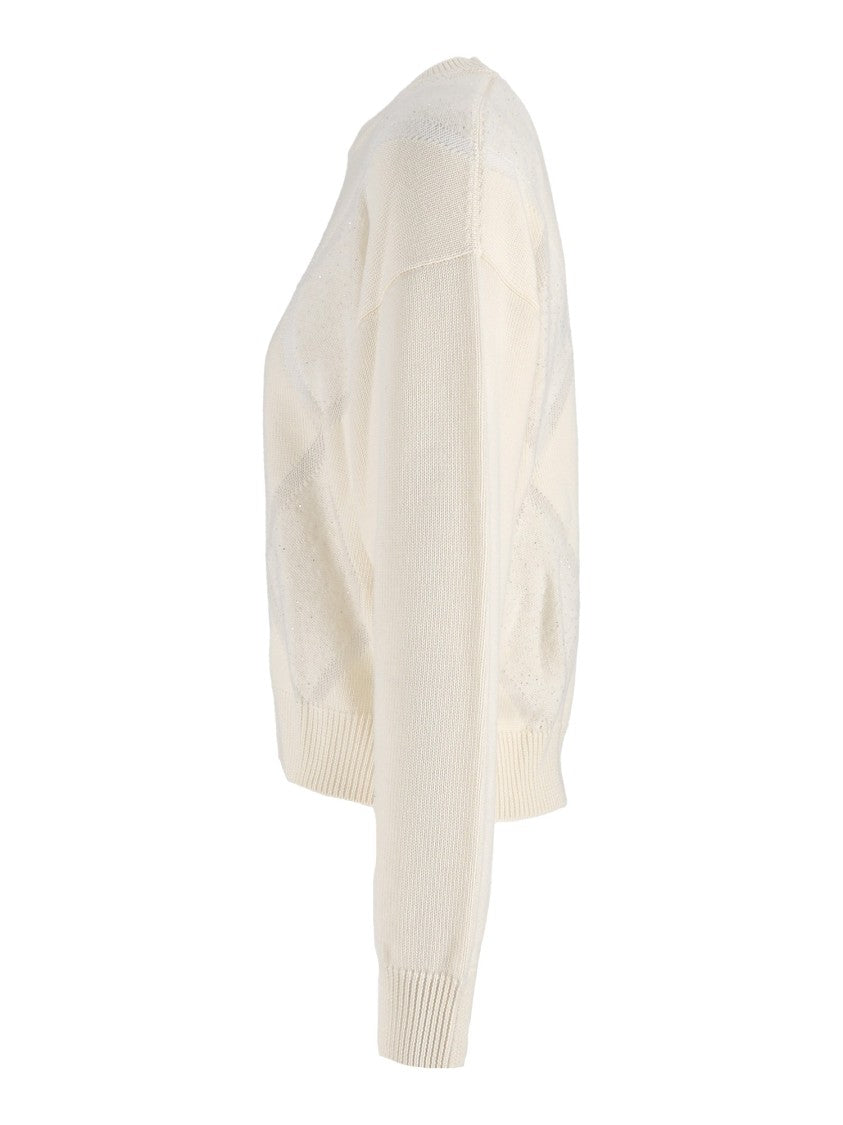 Peserico Textured Diamond Pattern Knitted Sweater