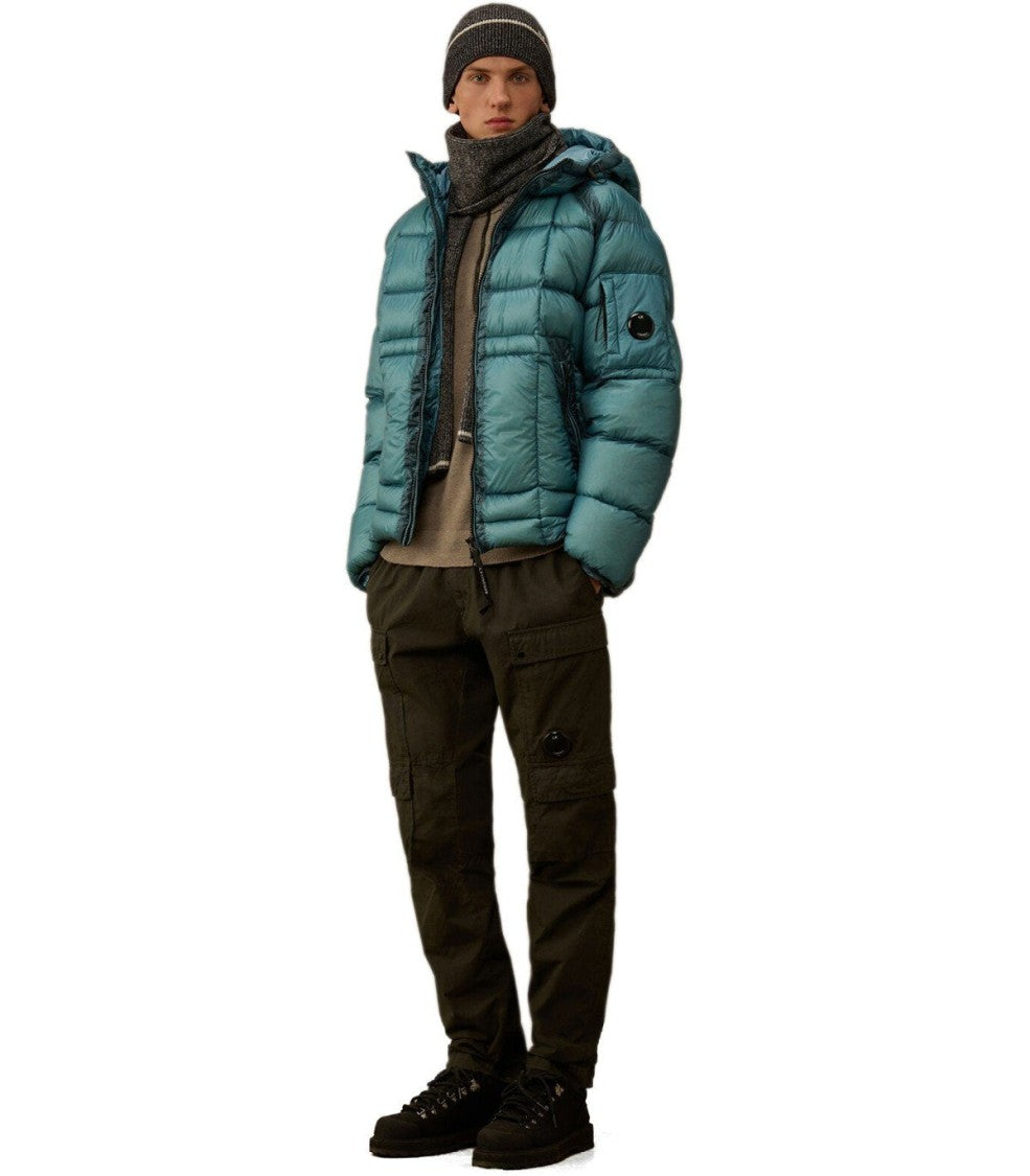 C.P. Company D.D.-Shell Aegean Blue Hooded Down Jacket