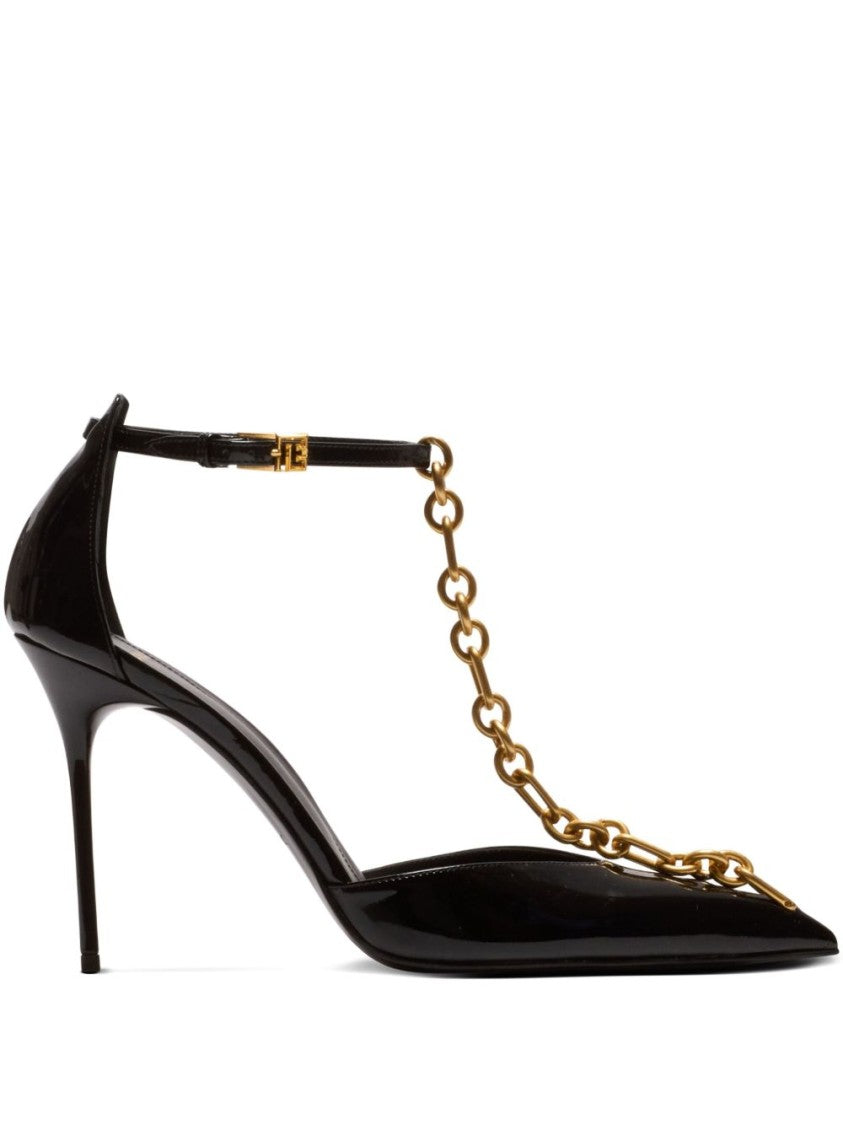 Balmain Black Silk And Nylon Pointed Pumps