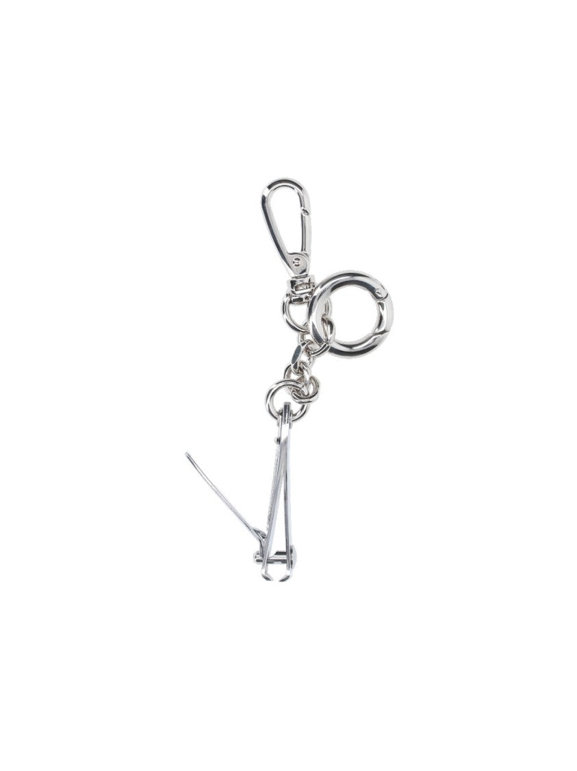 Maison Margiela Silver-Tone Keychain Charm With Nail Cutter Detail