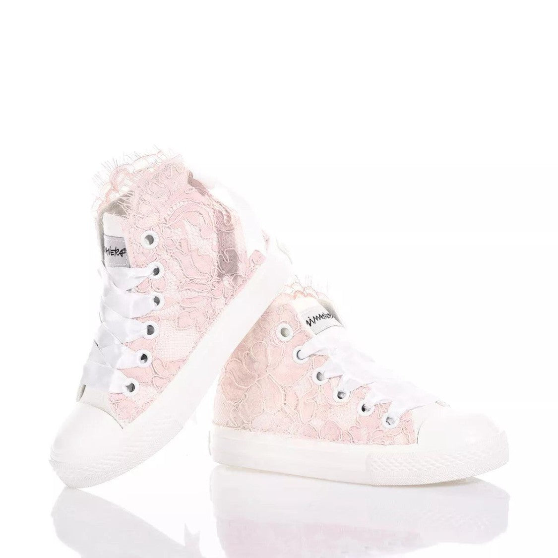 Mimanera Handcrafted High-Top Sneakers With Embroidered Lace