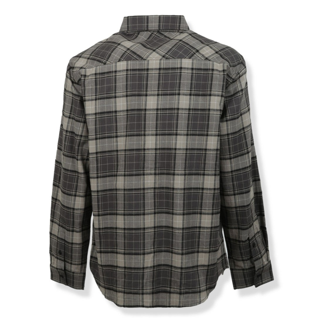 Off-White Checkered Flannel Shirt With Classic Collar