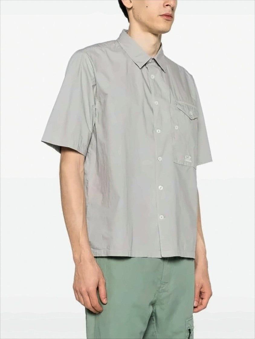 C.P. Company Boxy-Fit Short-Sleeve Shirt With Classic Collar And Flap Pocket