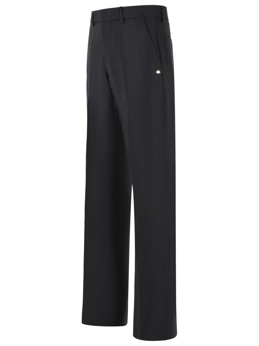 Amiri Black Virgin Wool-Blend Ma Straight-Leg Pants