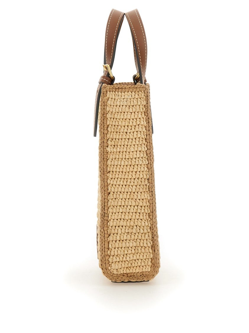 Anya Hindmarch Woven Raffia Tote With Embroidered Eye Design