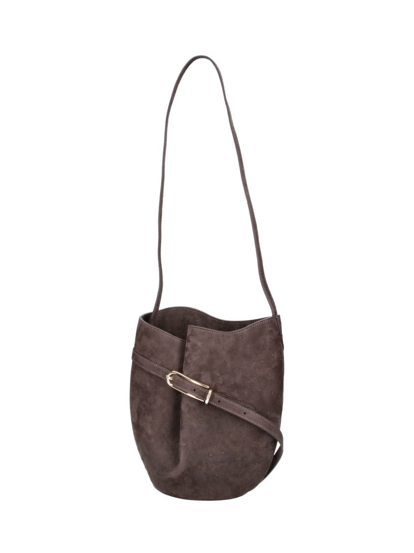 Liffner Textured Dark Brown Shoulder Bag
