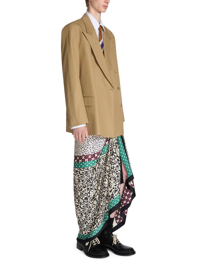 Dries Van Noten Double-Breasted Brown Jacket With Wide Lapels
