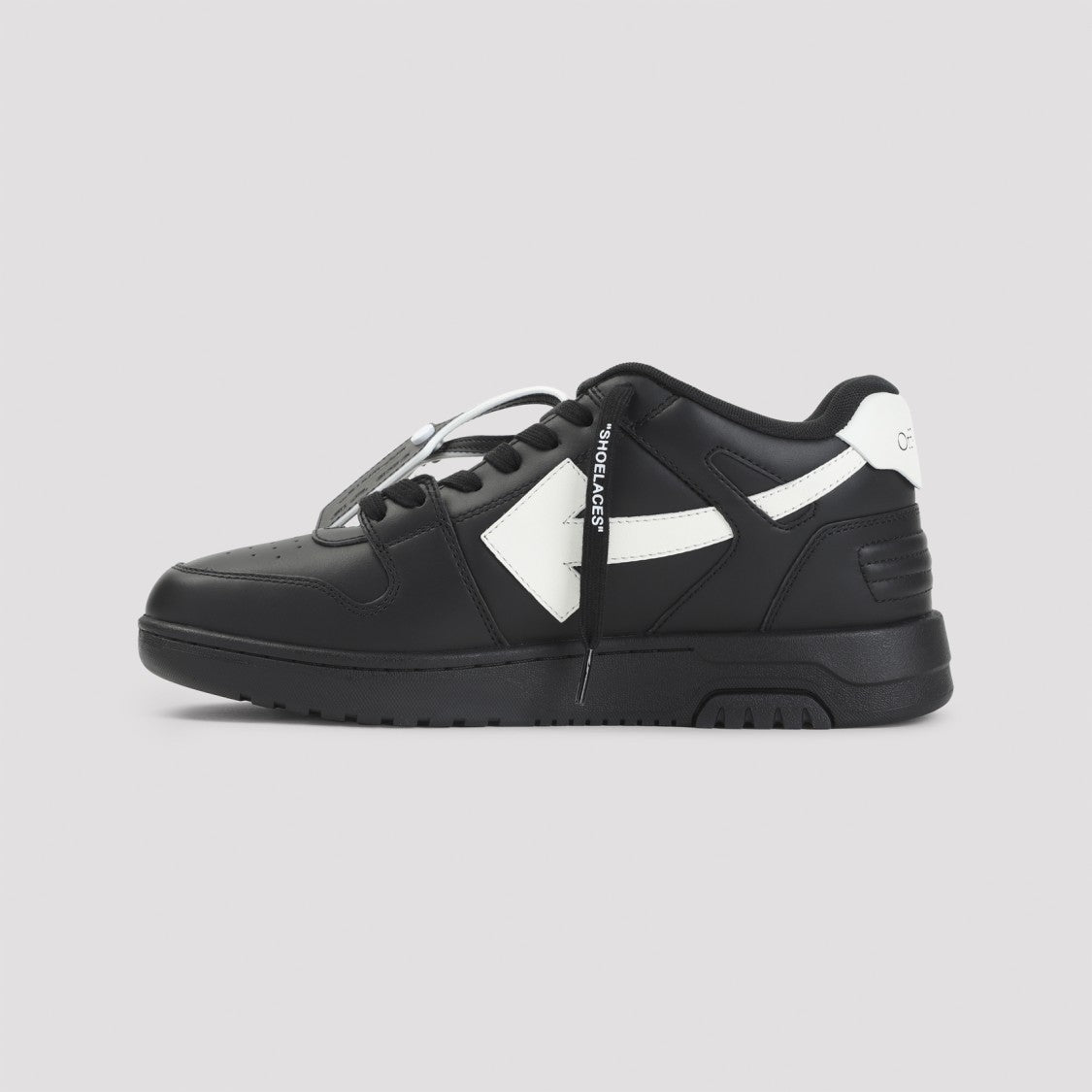 Off-White M-Out Of Office Black And White Leather Sneakers