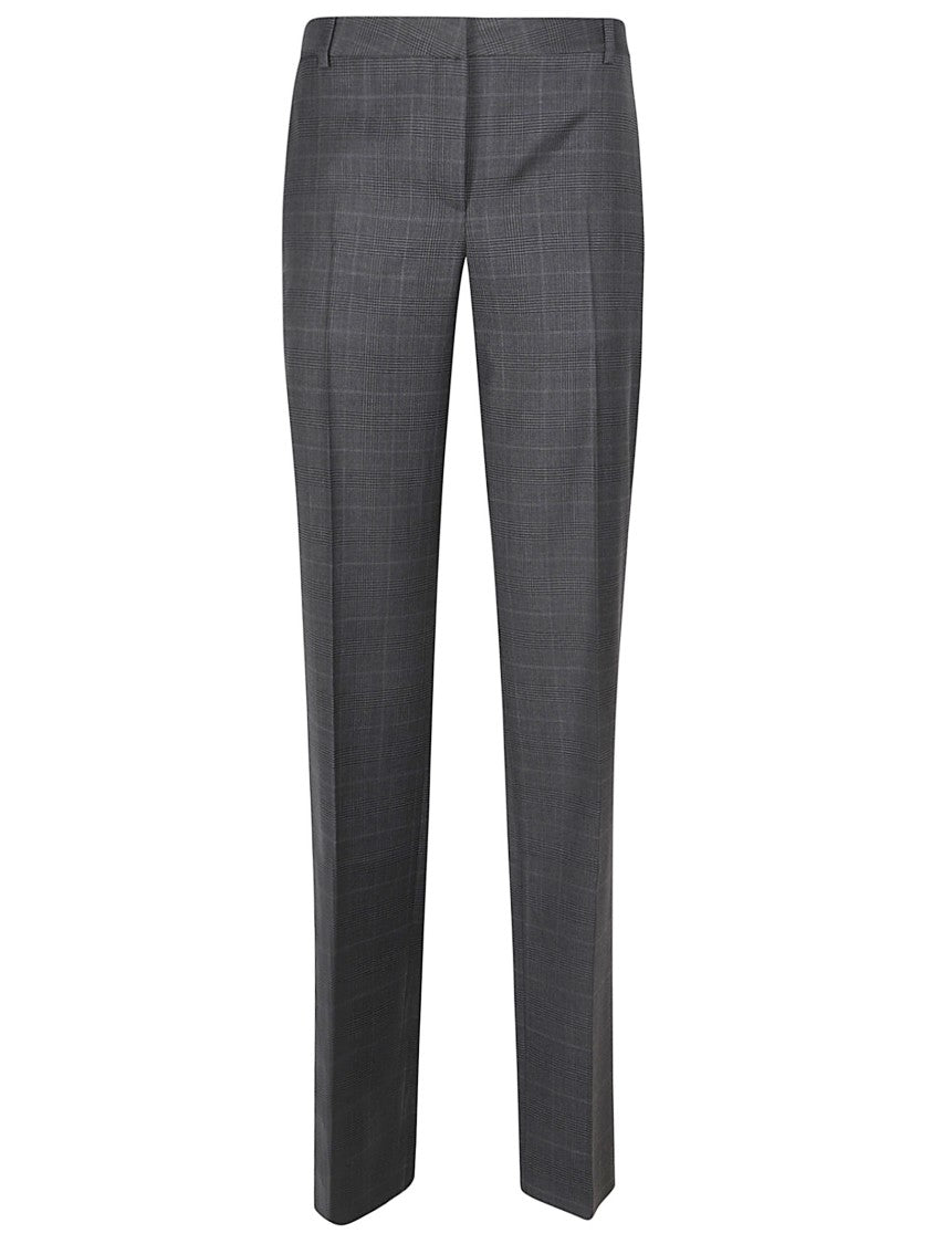 Iro Cayana Gray Checked Wool Trousers