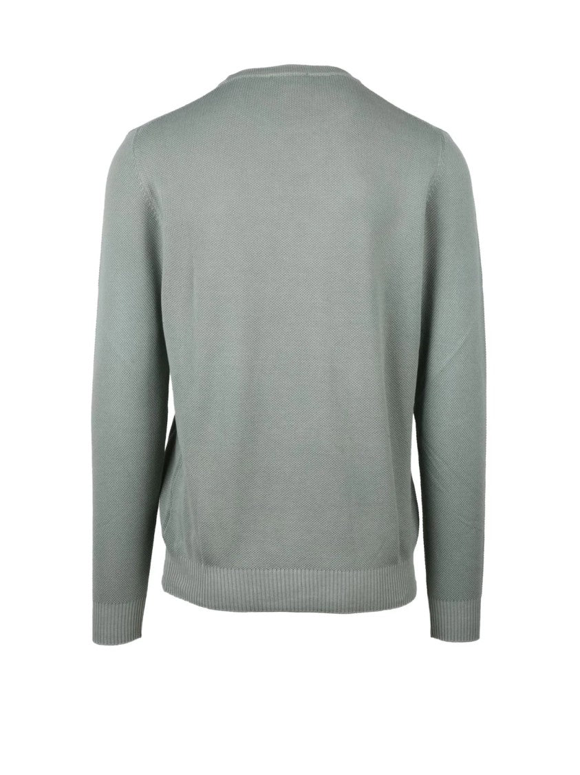 Terzo Fuso 1952 Sage Green Textured Cotton Sweater