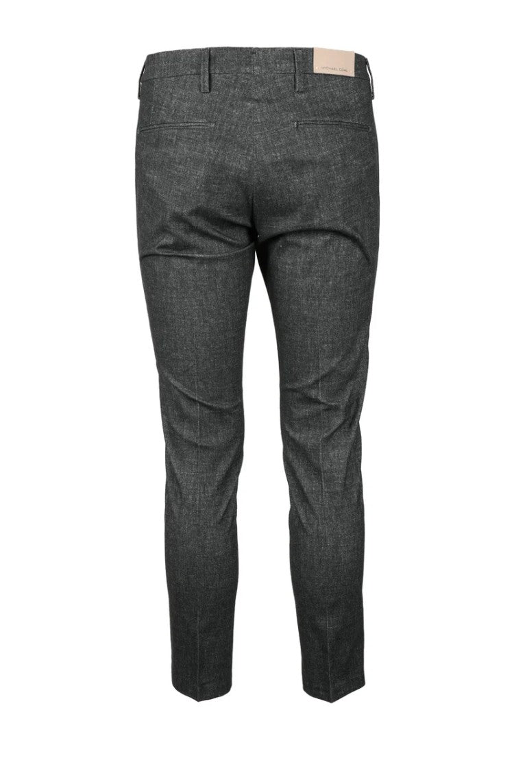 Michael Coal Black Cotton-Blend Stretch Pants