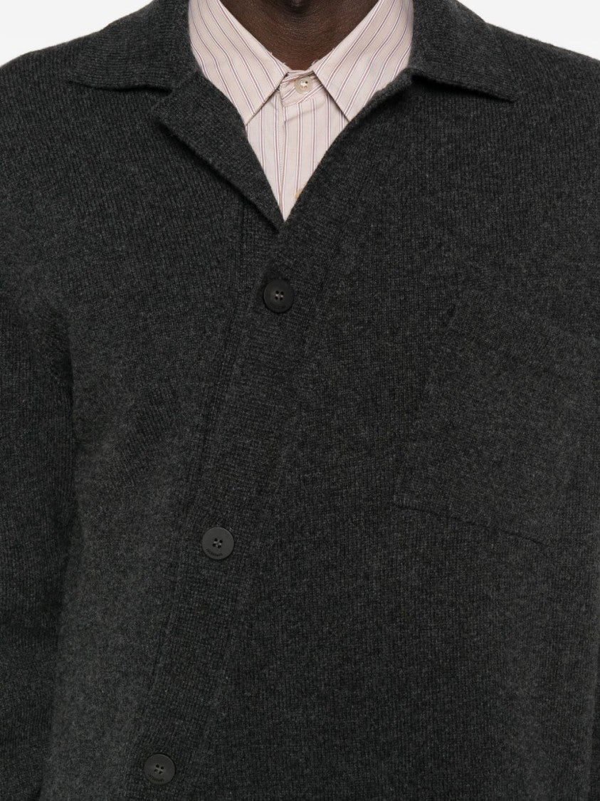 Jacquemus Dark Grey Wool Cashmere Patch Sweater