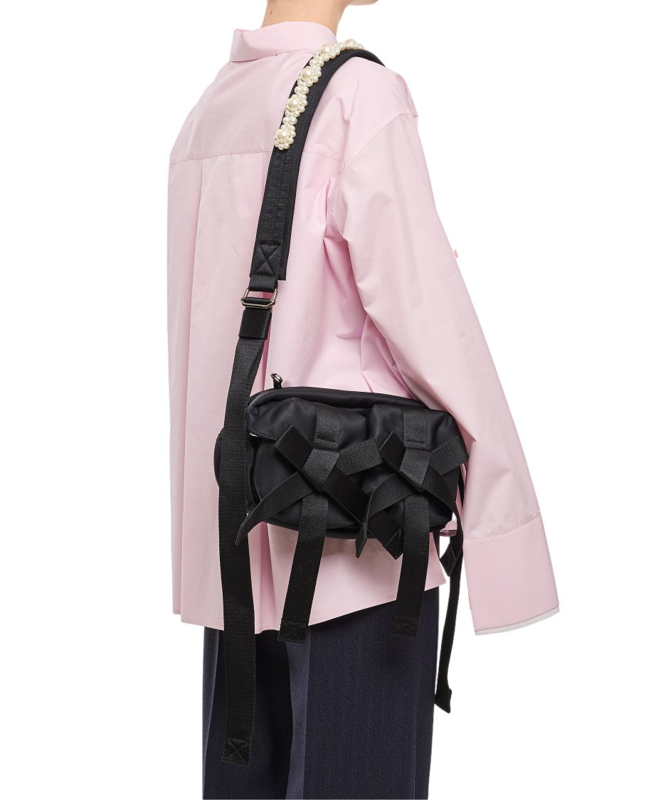 Simone Rocha Oversized Bow Crossbody Bag With Pearl Embellishments