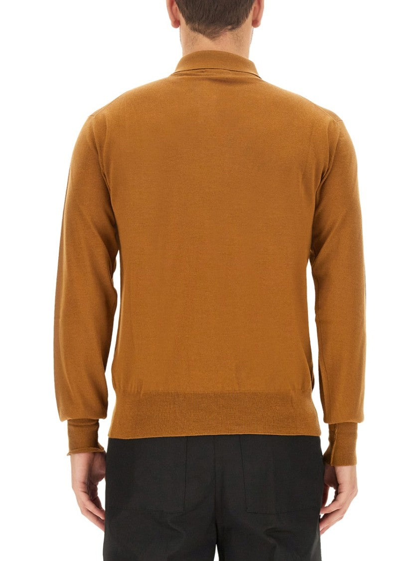 Pt Torino Brown Virgin Wool Polo