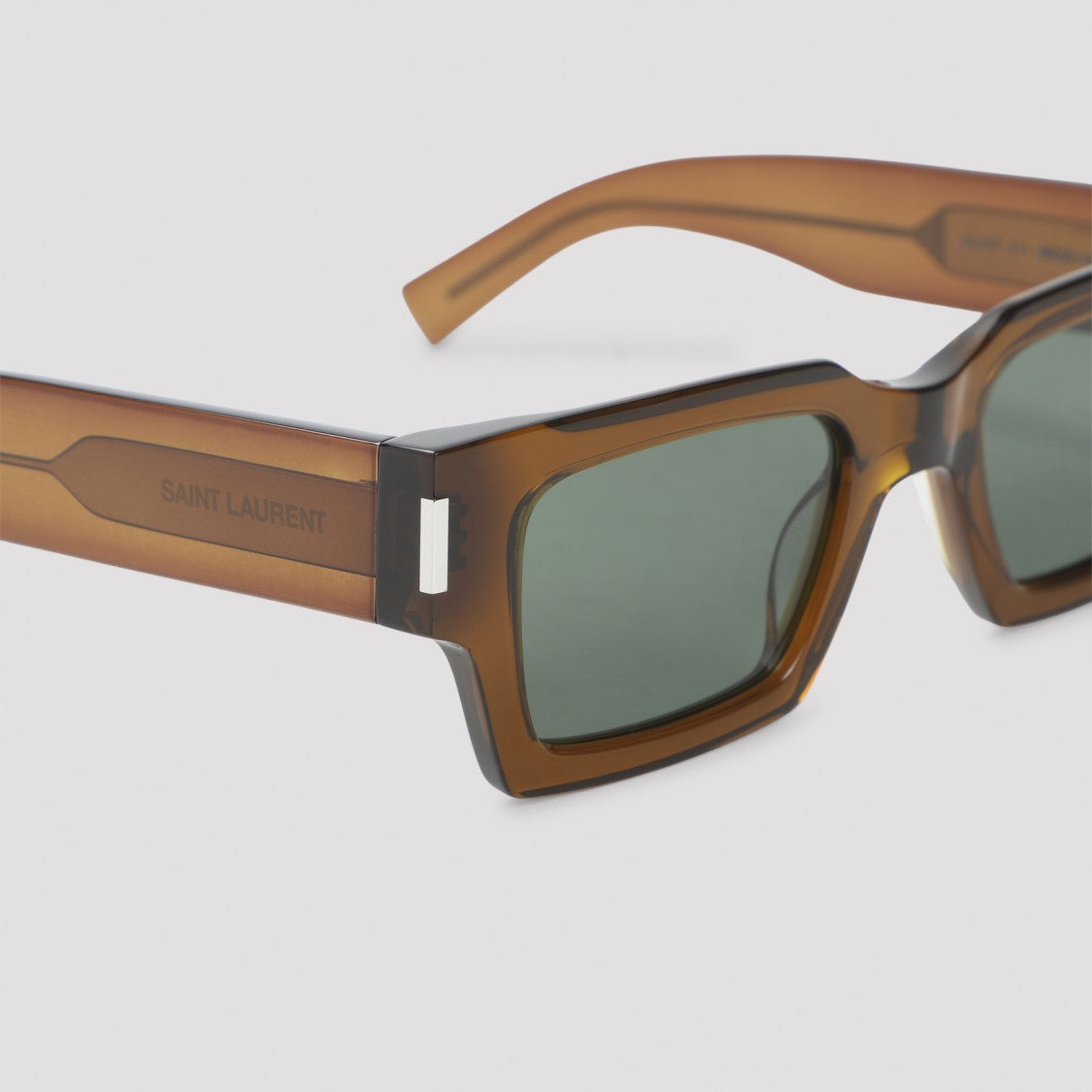 Saint Laurent Rectangular Matte Acetate Sunglasses