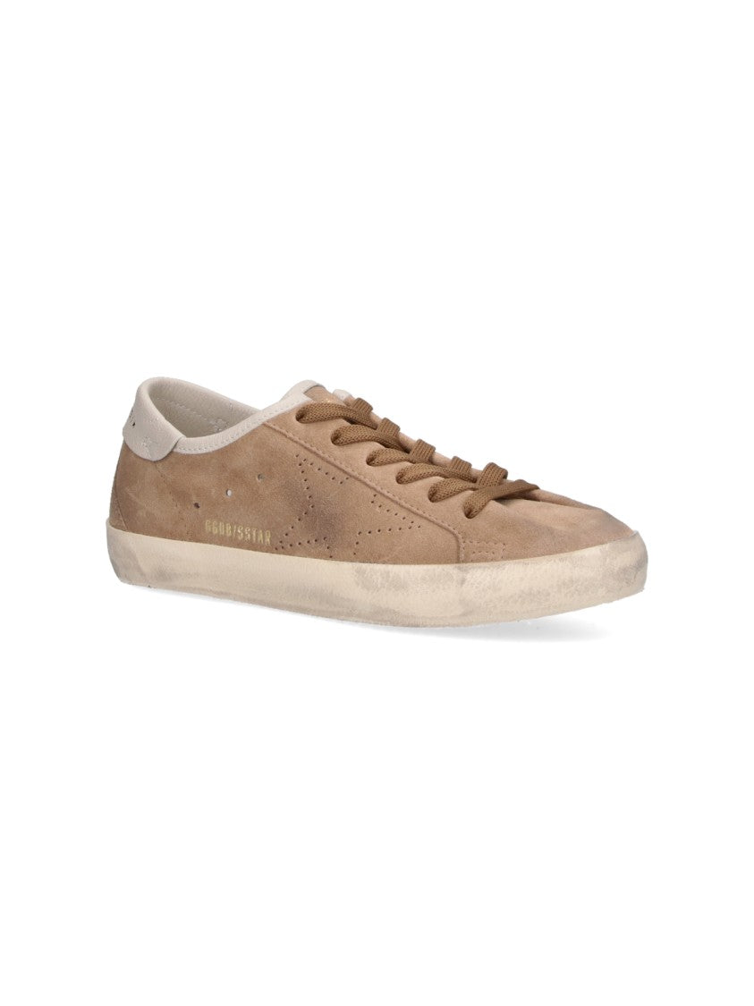 Golden Goose Vintage-Inspired Beige Suede Low-Top Sneakers