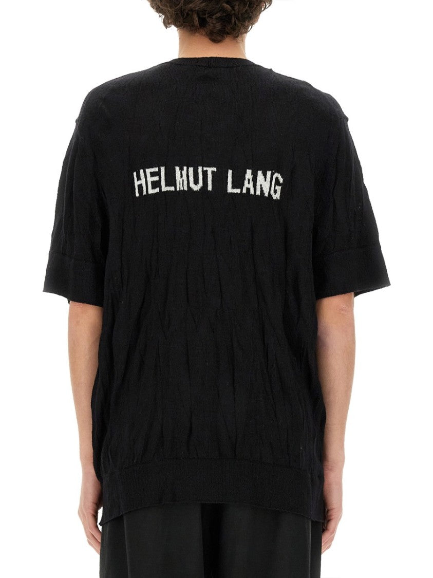 Helmut Lang Crinkled Black T-Shirt