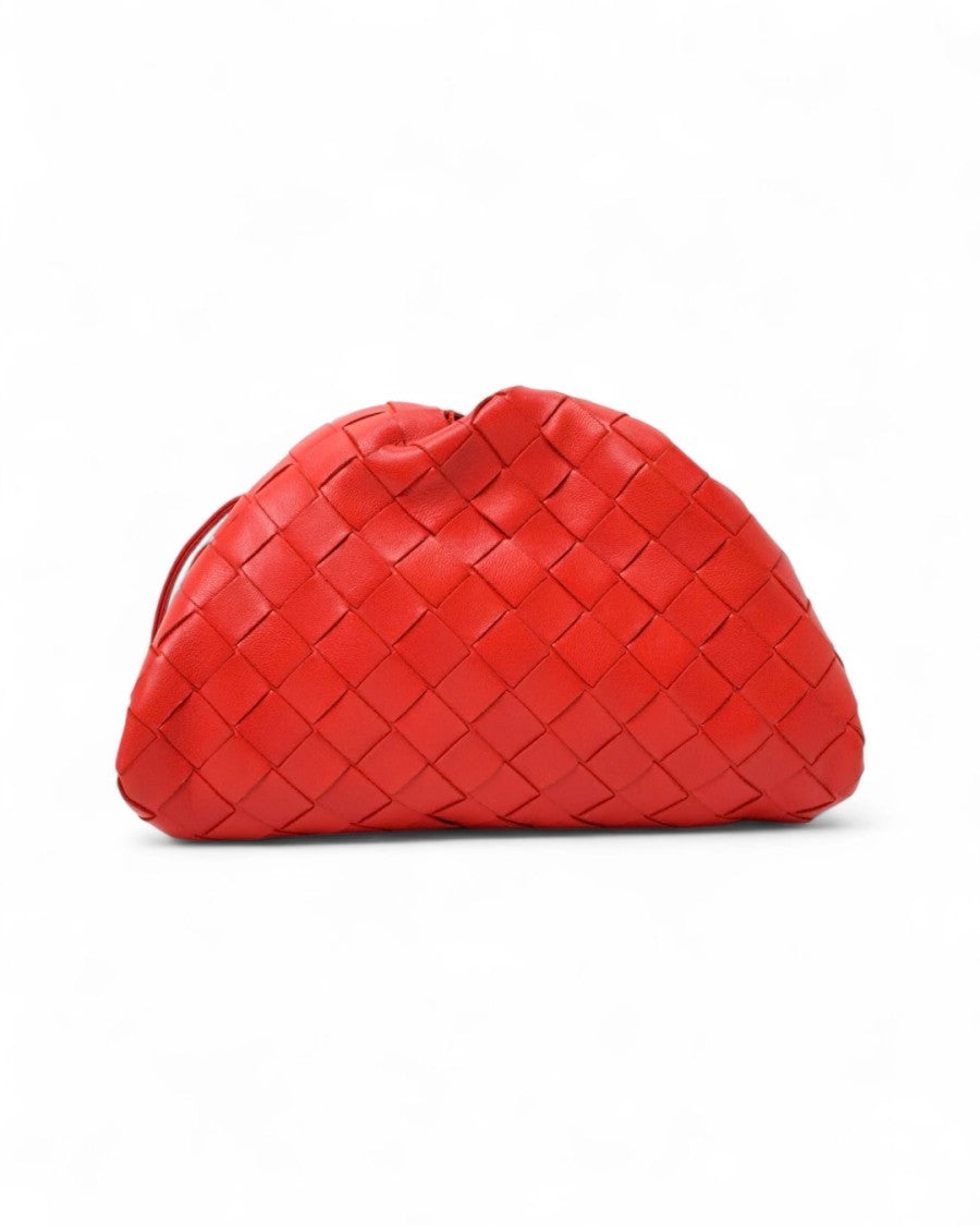 Bottega Veneta Mini Pouch Bag With Woven Design And Silver Hardware