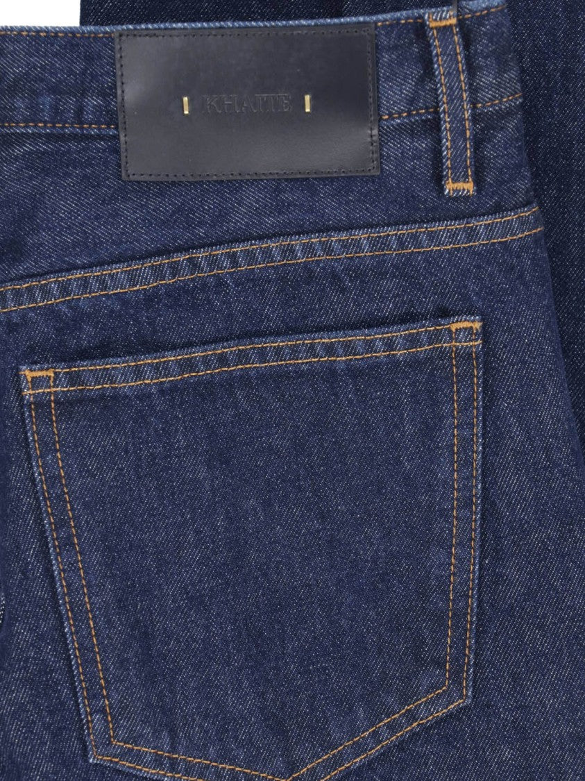Khaite Blue Clara Cotton Denim Flared Jeans