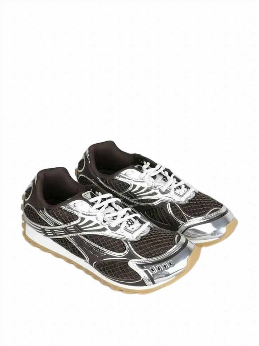 Bottega Veneta Sporty Brown Sneakers With Metallic Accents
