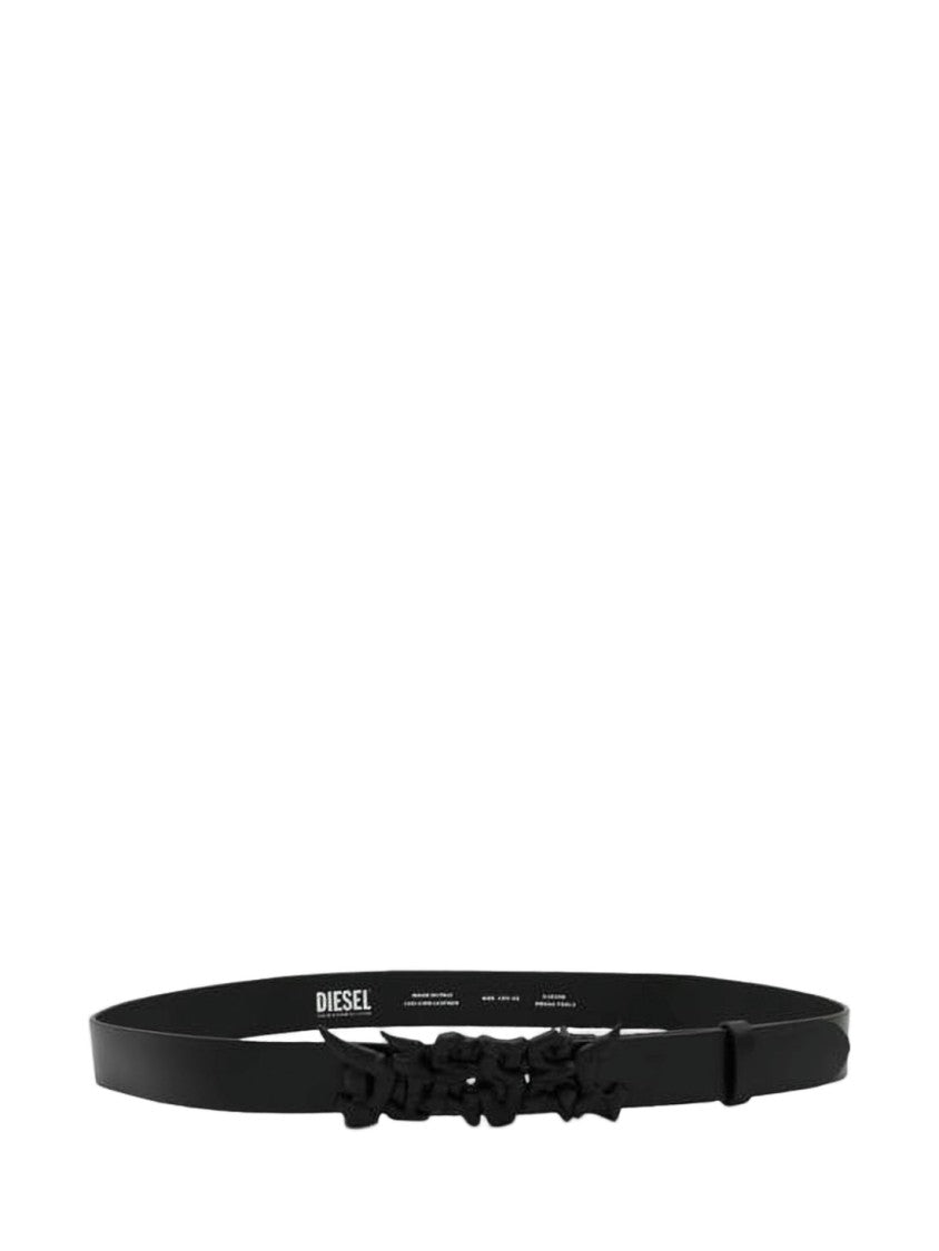 Diesel Slim Black Cowhide Leather Belt