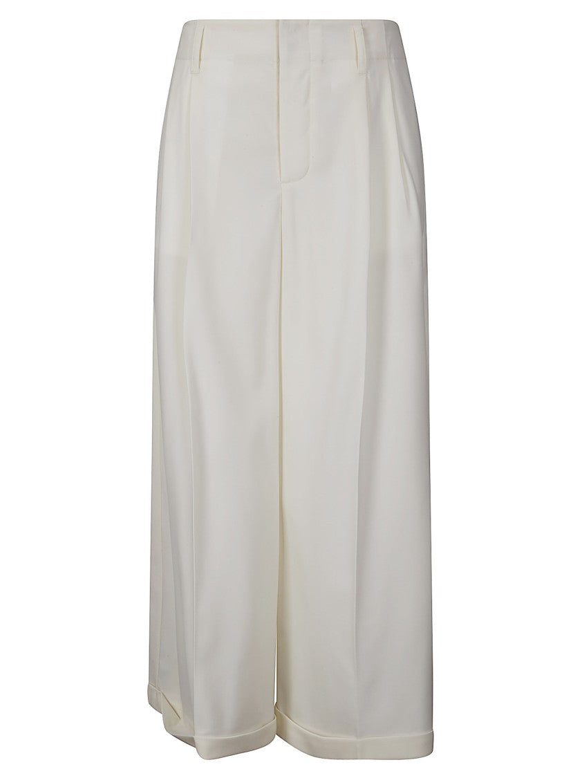 Jejia Grey Charlize Wide-Leg Wool Trousers
