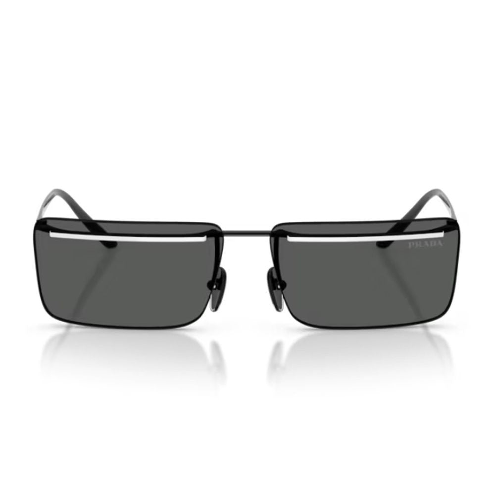 Prada Black Pr C53s Rectangular Metal Sunglasses