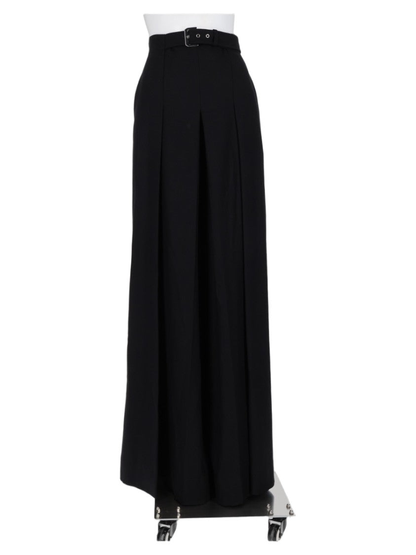 Alberta Ferretti Wide-Leg High-Waist Central Pleat Flannel Formal Pants