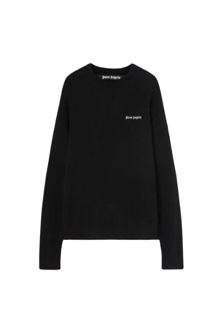 Palm Angels Basic Logo Sweater In Black