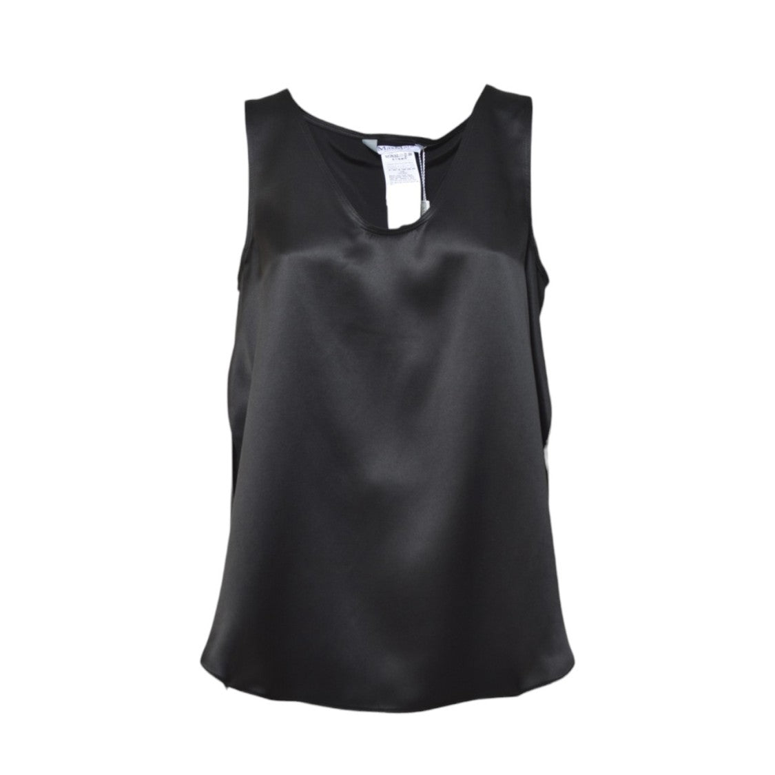 Max Mara Filly Top In Black Silk Satin