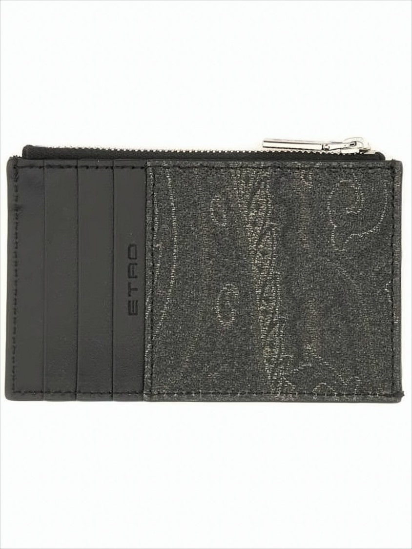 Etro Dark Paisley Card Wallet