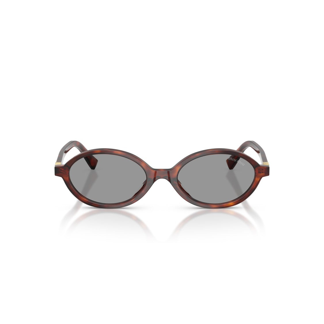 Miu Miu 0Mu 04Zs Tortoiseshell Oval Frame Sunglasses