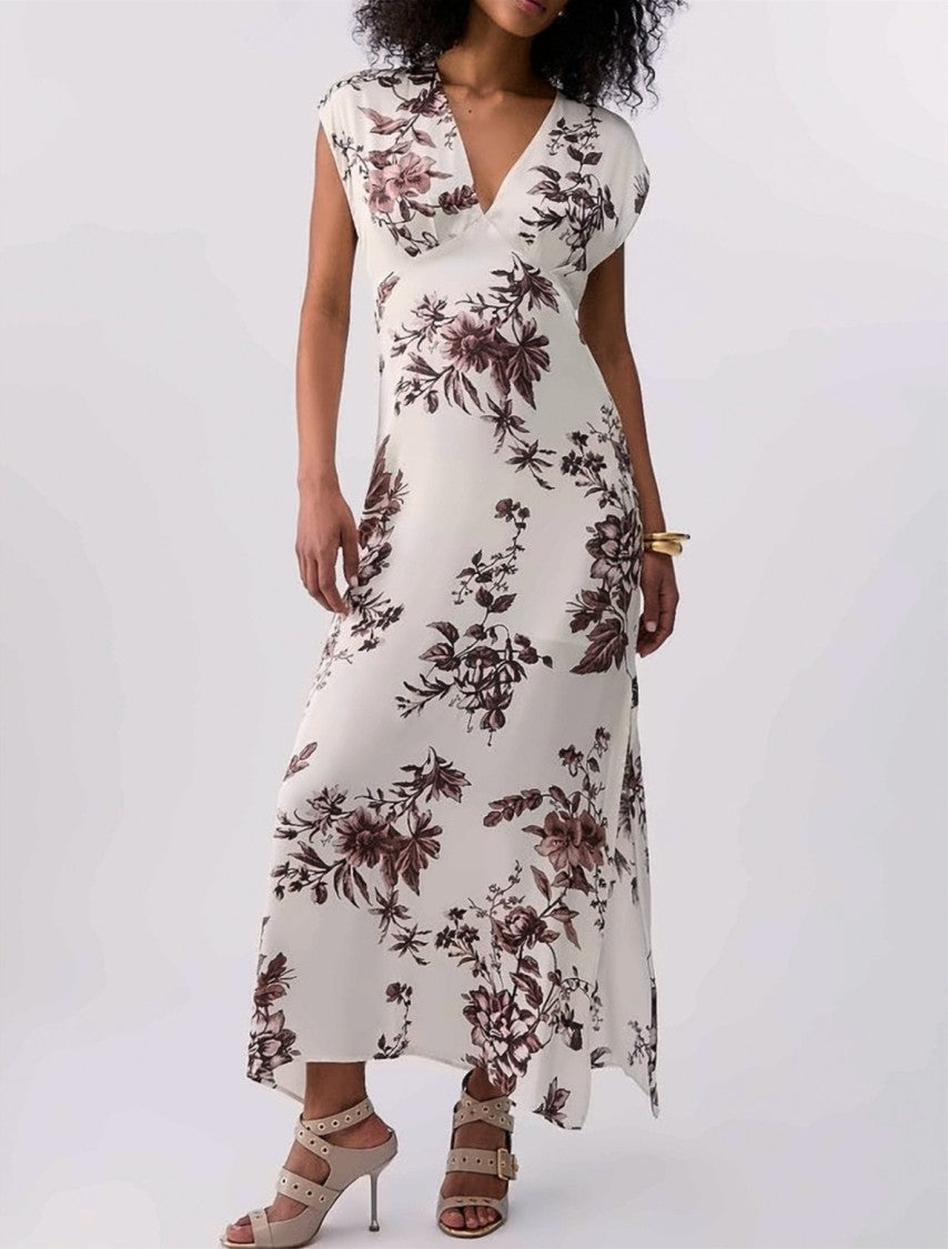 Liu Jo Long Printed Viscose Satin Dress