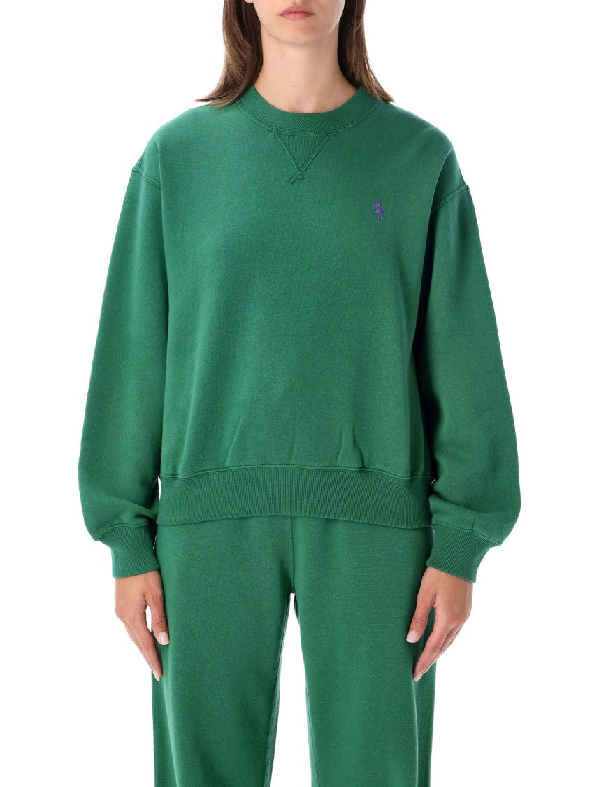 Polo Ralph Lauren Crewneck Sweatshirt With Iconic Pony Logo And Ribbed Details